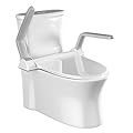 Meimeida Toilet Safety Rails,600lbs Load-Bearing Toilet Safety Frame, Flip-up Non-slip Toilet Rails, Aluminum Alloy Toilet Assist Devices Toilet Handles for Elderly and Disabled Senior Pregnant