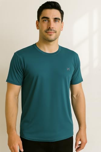 Image of Force NXT Men's Premium Microfiber Fabric Solid T-Shirt | Round Neck Half-Sleeves T-Shirt for Men | Sweat Wicking with Label Free for Daily Uses