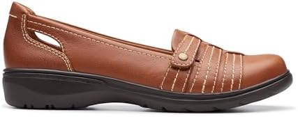 Clarks Women's Carleigh Eliza Loafer Flat, Tan Leather, 8 Narrow | Image 1
