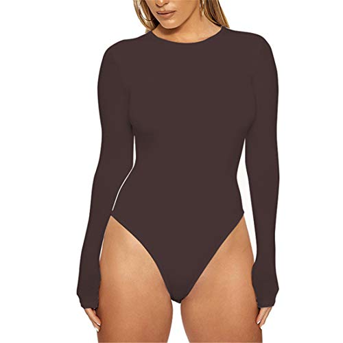 Genrics Langarm Body für Damen, Frauen Elastisch Bodysuit Slim...