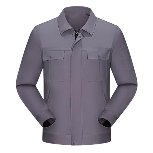 ジャケット メンズ 秋 カジュアル コート おしゃれ 無地 防風 大きいサイズ アウトドア 作業着 秋用 UVカット 撥水 ミリタリー 工場 建設 アウトドア 登山 釣り サバゲー 薄手 軽量 快適 長袖シャツ 男女兼用 春秋冬服(S,A-グレー)