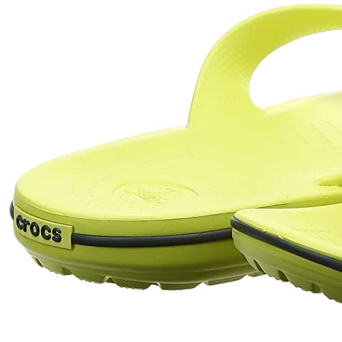 Image of Crocs Unisex's Crocband Flip Flops, Citrus Slate Grey, 4 UK Men / 5 UK Women
