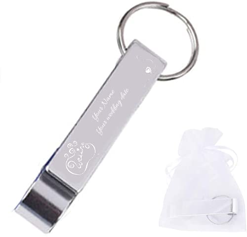 Apribottiglie Portachiavi Personalizzato In Alluminio, 2 Pezzi Bianco Argento – Mini Apribirra Portatile Per Campeggio, Feste E Regali Originali - 2