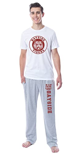 INTIMO Saved By The Bell Mens' Bayside Tigers Logo Icon Symbol Sleep Pajama Set