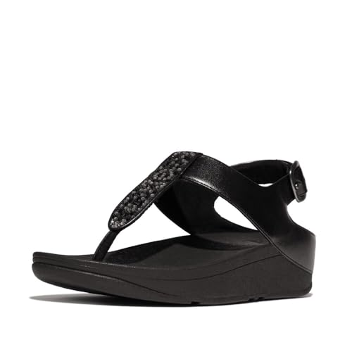 Image of FitFlop Womens Fino Crystal-Mix T-Strap Sandal