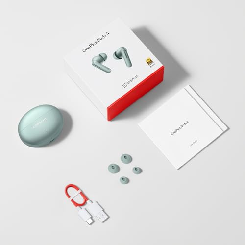 Image of (Refurbished) OnePlus Buds 4 TWS Earbuds with Upto 55dB Real-time ANC,Adaptive Mode,Dual Drivers with Dual DACs,3D Audio,Upto 45hrs Music Playback,Dual-Device connectivity,47ms Low Latency[Zen Green]