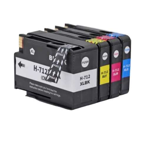 Cartouche 712XL pour DesignJet T210 T230 T250 T630 T650 - Pack complet d'encre compatible haute capacité