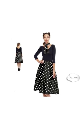 DISBACANAL Saia feminina de anos 50 - preto, M