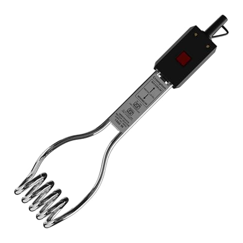 Crompton Immersion water heater-1.5KW,Copper heating element,Shock proof Backalite handle,Water level indicator,Neon lamp Indicator,Hook to hang the rod