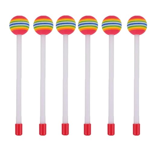 6 Piezas Baquetas de Tambor con Cabeza de Espuma Color Arcoíris miniatura 1