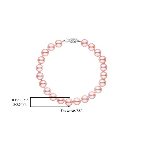 14K Gold AAAA Pink Freshwater Cultured Pearl Silk-Knotted Strand Bracelet with Fishhook Clasp - Choice of Pearl Size, Bracelet Length and Clasp Color3
