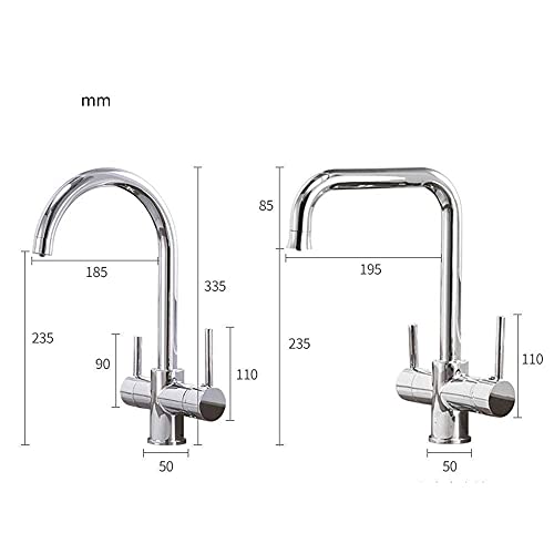 Robinet de boisson pure et mitigeur d'évier de cuisine moderne double levier - 4