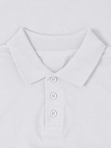 Image of Hat and Beyond Youth Polo Shirts Uniform Plain Button Short Sleeves Boys Girls Casual Kids