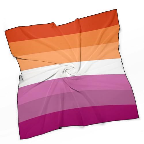 Lesbian Pride Flag Scarf For Women Silk Head Scarf Square Hair Scarves Shawls Hair Wraps Bandana Neckerchief Decor for Adult 27 * 27 Inches3