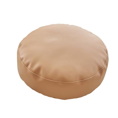 ZIBENE Story Time Cushions with Handles, Round Seat Cushions for Classroom, Waterproof and Dust-Resistant PU Floor Pillow for Reading Nook Classroom, 6in/17cm Thick Floor Cushion Multi-Sizes, Khaki