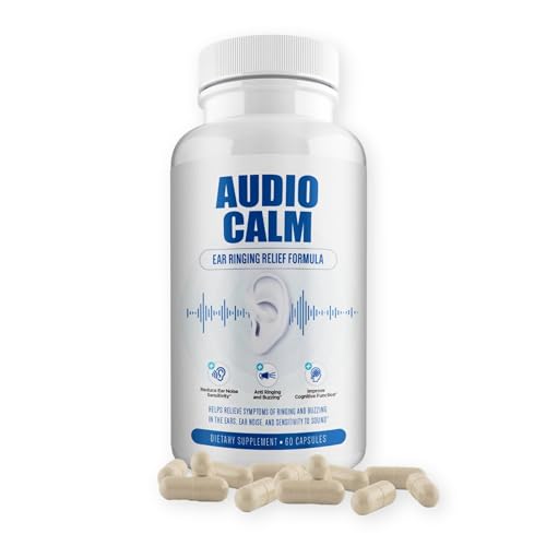 Audio Calm - Tinnitus Relief for Ringing Ears - Ear Health Vitamins - Natural Stop Tinnitus Relief Solution - Rapid Ear Ringing Relief Buzzing Clicking and Reduce Ear Noise | 60 Capsules (1)