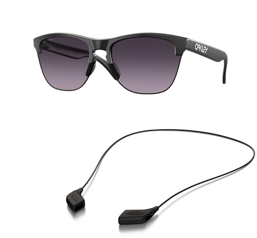Oakley OO9374 Sunglasses Bundle: OO 9374 937449 Frogskins Lite Matte Black Pri and Small Black leash Accessory kit2
