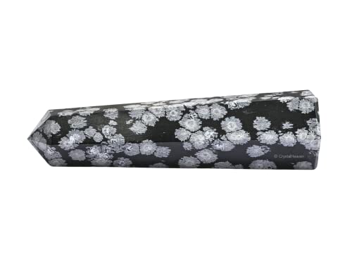 Image of Certified Snowflake Obsidian Crystal Tower Obelisk Point for Chakra, Healing and Balancing - AAA Grade Original Certified Gemstone Agate for Reiki Meditation Yoga Spiritual (2-3 Inches)