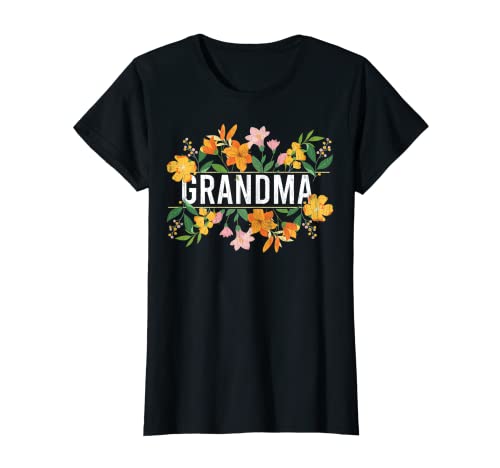 Floral Grandma Funny Grandmother Nana Lover Gráfico Camiseta