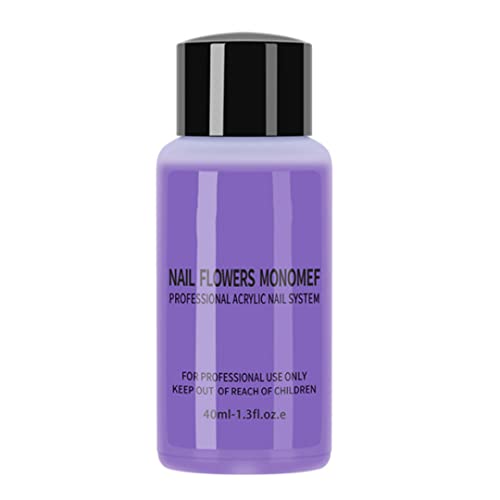 RRunzfon MONOMER ACRYLIQUE MONOMER DE LIQUIDE DE MANUCTION NON JAUNÃ‰E POUDRE DE CRISTAUX DE CRISTAUX DE SALLE DE SAILLAGE 40ML, Acrylique Nail liquide, Bleu