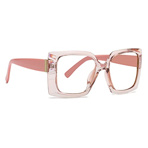 Image of Retro Square Blue Light Blocking Reading Glasses For Women Men Oversized Anti Anti Glare UV Eyewear