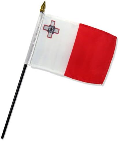 Wholesale Lot of 12 Malta 4''x6'' Desk Table Stick Flag - Party Decorations Supplies For Parades - Prime Outside, Garden, Men Cave Decor Flag