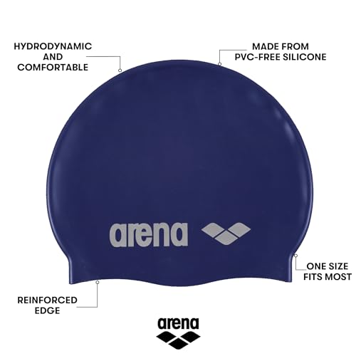 Image of Arena Classic Unisex Soft Silicone Swim Cap for Women and Men, Intensive Training Comfortable Non-Slip Long Hair Swimming Hat