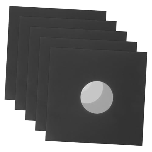 UTHCLO 6 Pezzi Custodie Protettive per Dischi in Vinile Maniche Resistenti in Carta Kraft Nera per Album Buste Esterne per Conservazione e Protezione Collezione Vinili