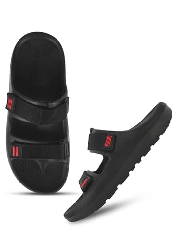 Image of Sliders for Men - Lightweight Mens EVA Slides | Cushioned, Waterproof, Adjustable Strap | All-Day Comfort with Double Strap Sandals