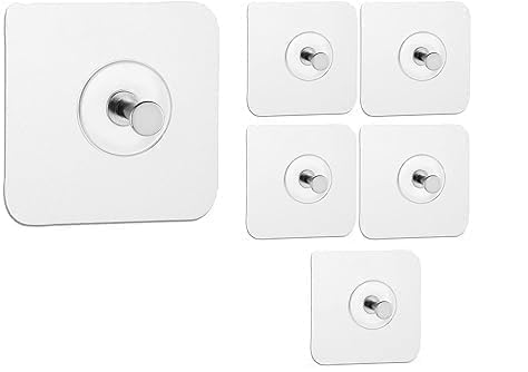 JAS HOME DECORS PVC Wall Hooks for Bathroom Accessories Without Drill,Transparent Photo Frame (24 Pcs)