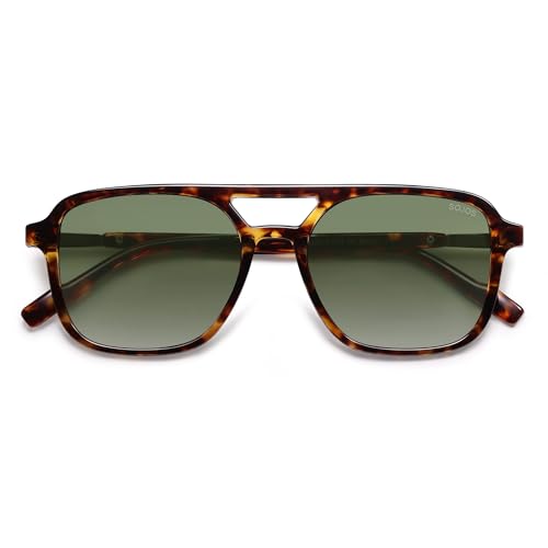 Image of SOJOS Retro Aviator Sunglasses for Women Men,Trendy Rectangle Womens Mens Shades Sun Glasses SJ2202