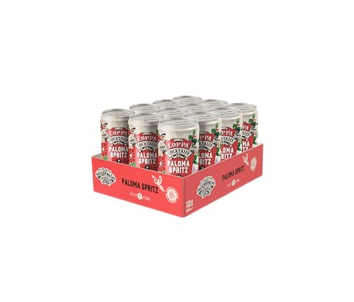 COPPA COCKTAILS - Paloma Spritz 12 Latas x 200 ml, Cóctel Clásico, con Tequila, Zumo de Pomelo y Zumo de Piña, Sabor Refrescante y Equilibrado, Color Rosado, Listo para Tomar 10% Vol. Alcohol