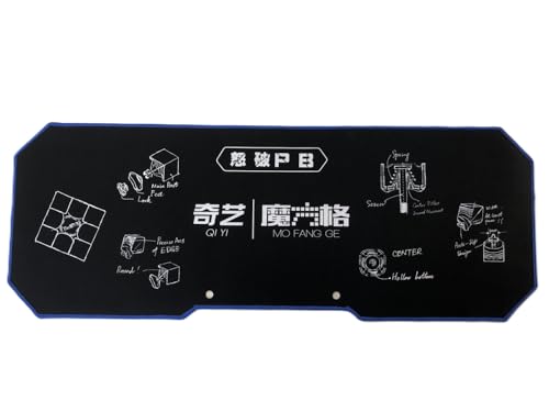 Image of QiYi Cube Mat V2 Large (80 x 30cm) - Premium Speedcubing Desk Mat for Cubes & Accessories | Non-Slip Rubber Base, Smooth Surface | Puzzle Solving Mat