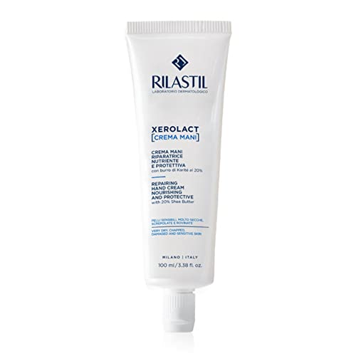 Rilastil Xerolact Crema Mani Riparatrice, Trattamento Restitutivo, Nutriente e Protettiva