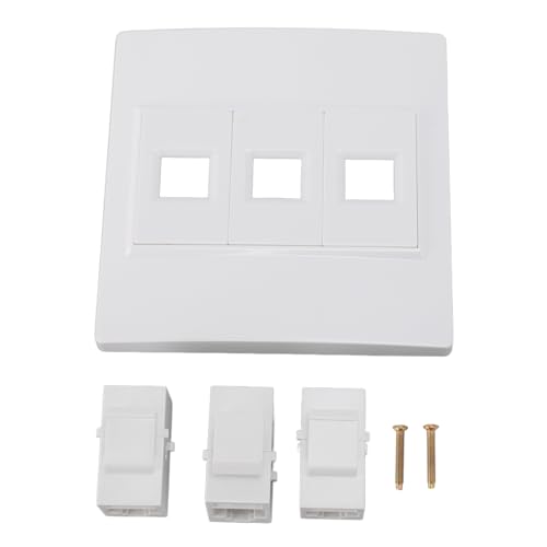 BAFOVY Network Box Ethernet, Cat 6 Network Box 3-Fold Ethernet Wall Can CAT6 Connection Box för CAT5 CAT5E CAT6 CAT6A med 3 Portar Standardstorlek