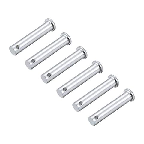 sourcing map Pasadores de horquilla de acero sólido galvanizado de 10mm x 50mm de cabeza plana - 6 piezas Cover