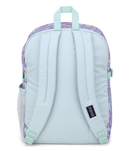 Image of JanSport Main Campus Backpack - Travel or Work backpack w 15-Inch Laptop Sleeve and Dual Water Bottle Pockets, Floral Pastel Lilac