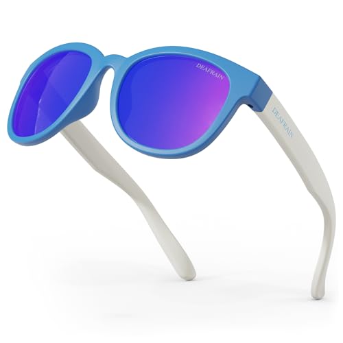 DEAFRAIN Kids Polarized Sunglasses for Boys Girls Flexible Frame Youth Sport Baseball Running Cycling Glasses for Age 5-13
