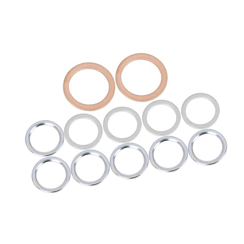 A ABSOPRO 12157-10010 12pcs Oil Drain Plug Gaskets for Toyota Silver Tone