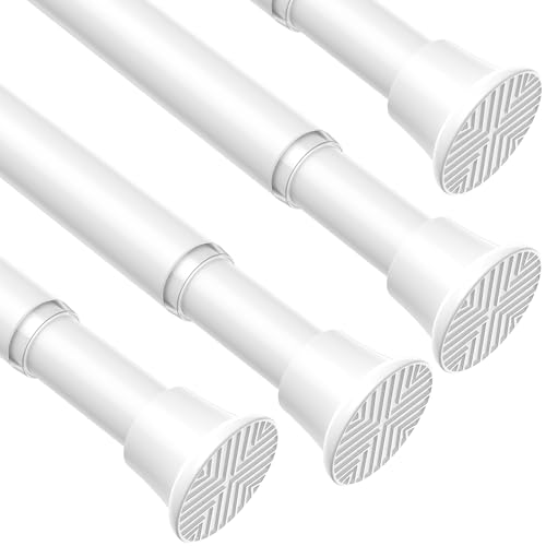 Image of AIZESI Tension Rod 18-36 inch,4Pcs White Adjustable Tension Curtain Rod No Drilling Small Tension Rod Spring Tension Curtain Rod Expandable Curtain Rod