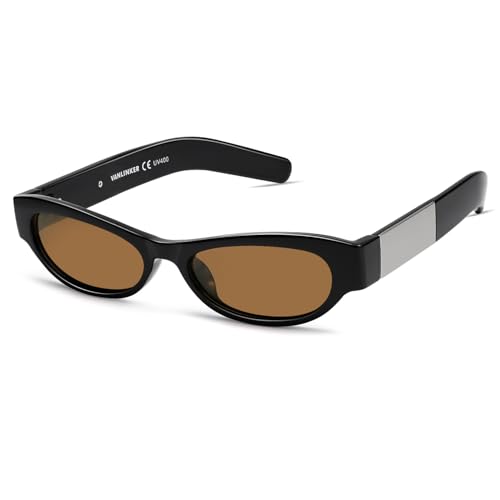 Image of VANLINKER Retro Cat Eye Polarized Sunglasses for Women Men Small 90s Style Trendy Vintage Narrow Wing Frame VL9799