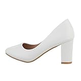  Ital Design Damenschuhe Pumps High Heel Pumps, XQ55103-, Kunstleder, Weiß, Gr. 38