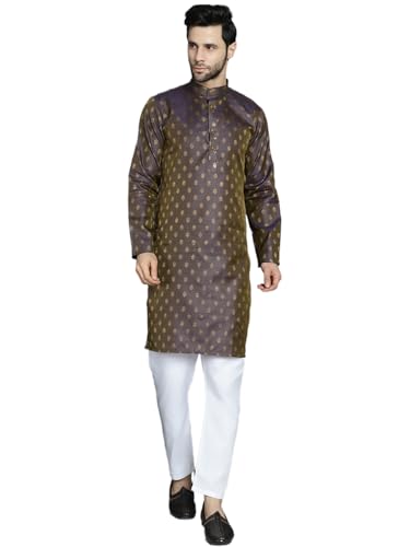 Maple Clothing Party Wear Brocade Kurta Pajama Set Indian Wear Men