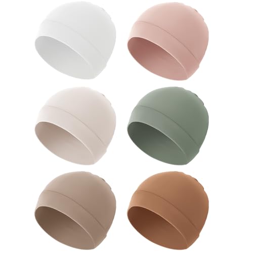 Image of Konssy 6-Pack Baby Beanie Hats for Newborns, Soft Infant Caps for Boys & Girls, 0-6 Months
