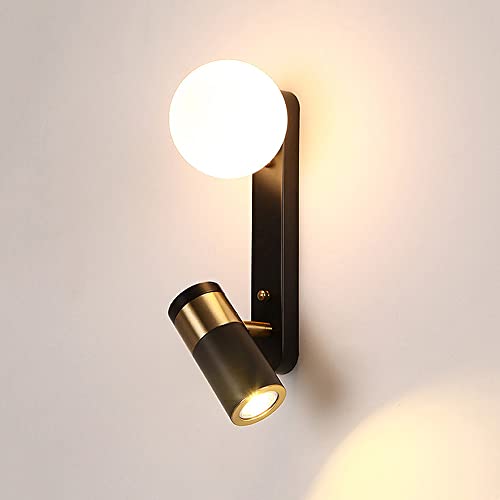 Projecteur pivotant à LED et lampe de tête de lit moderne G9 avec diffuseur verre