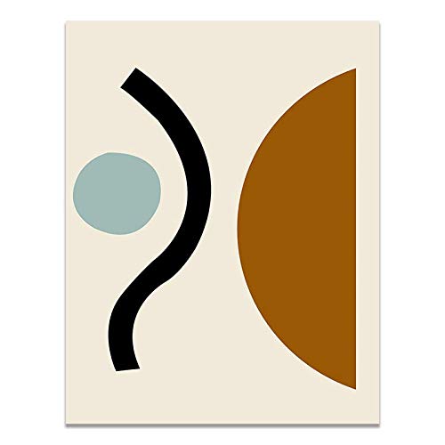 Art mural abstrait triptyque géométrique scandinave pour déco salon