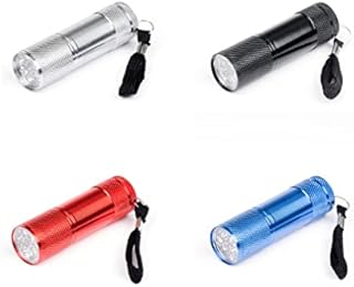 Invero 4 Pack Super-Bright Mini 9 LED Bulb Pocket Torches - Small Keyring Torch Flashlight for Camping, Hiking, DIY, Travelling, Outdoors and more