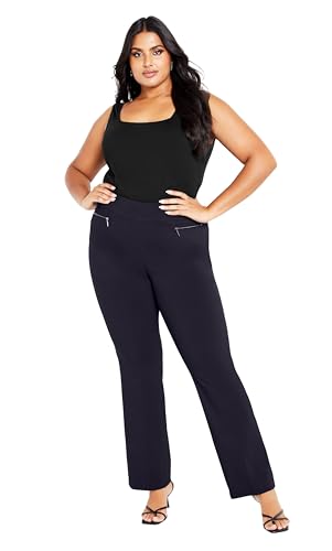 Women's Plus Size Super Stretch Zip Pant Black