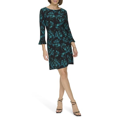 Tommy Hilfiger Women's 3/4 Sleeve Pleated Cuffs Shift Dress2