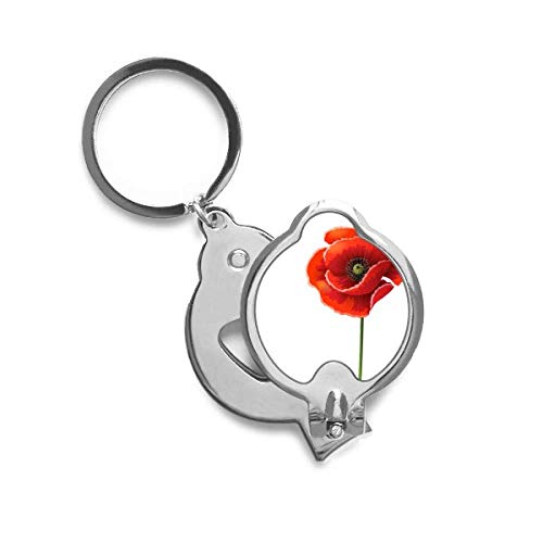 Cortador de uñas compacto con pintura de amapolas para llevar en tu neceser